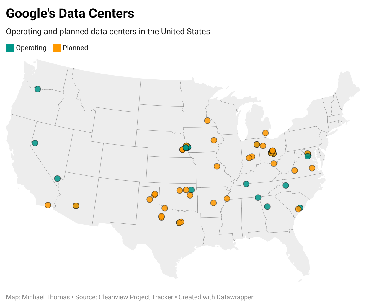 Google's Data Centers Across the United States